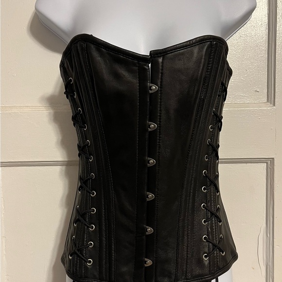 NEW Leather Corset Lace Up Top - Picture 1 of 8